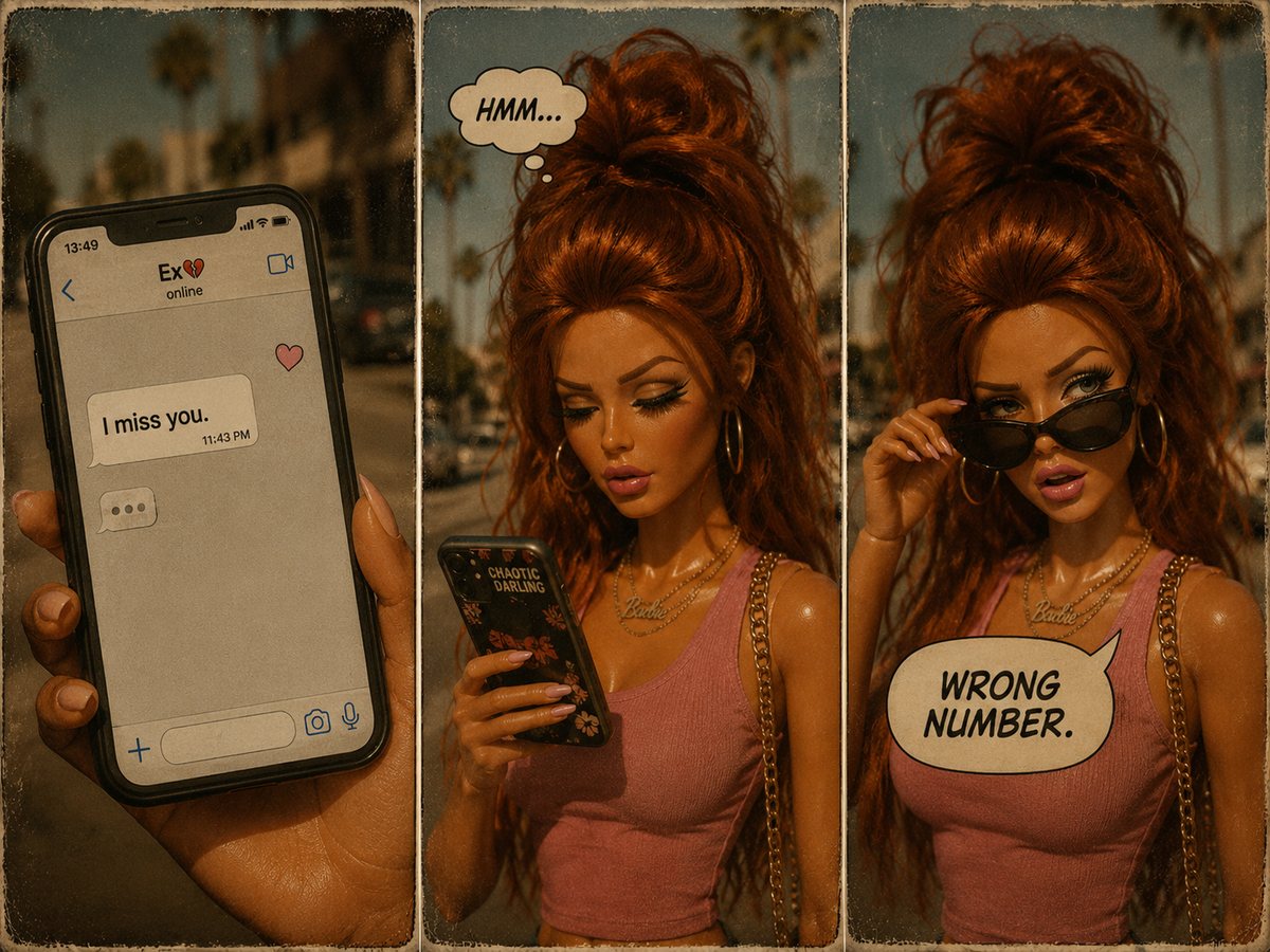 Ruby comic — ex texts I miss you, Ruby replies Wrong Number