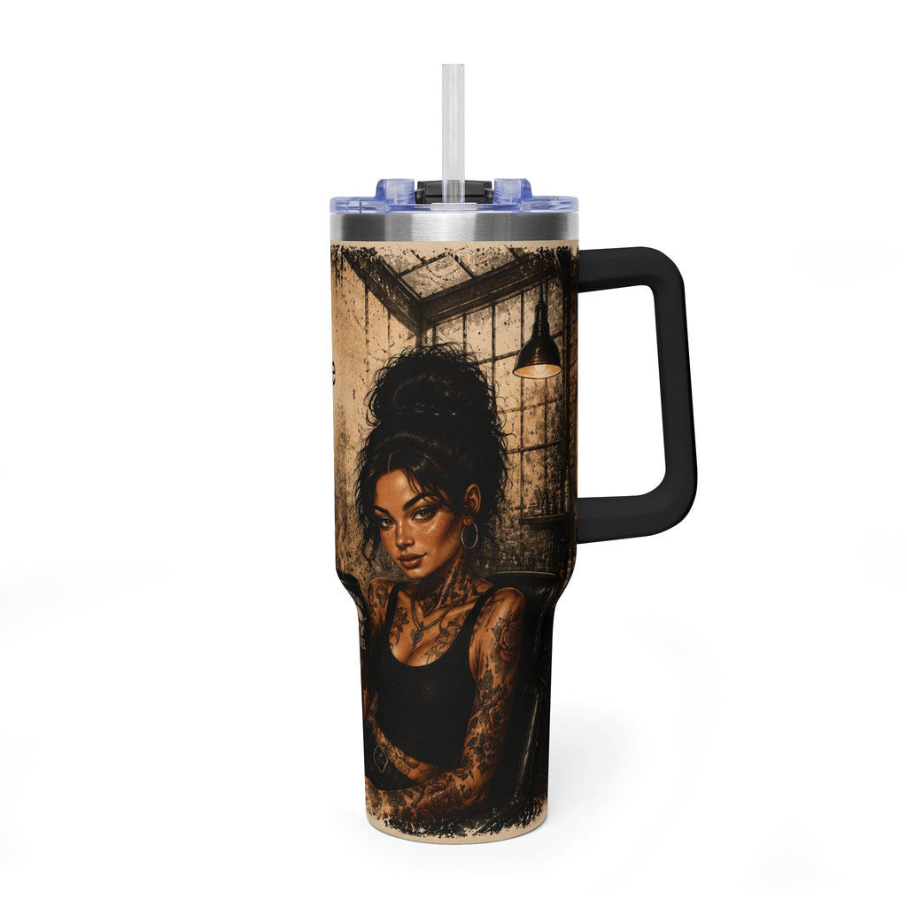 40oz Vacuum Tumbler - "Fueled by caffeine and bad decisions" Insulated Travel Cup