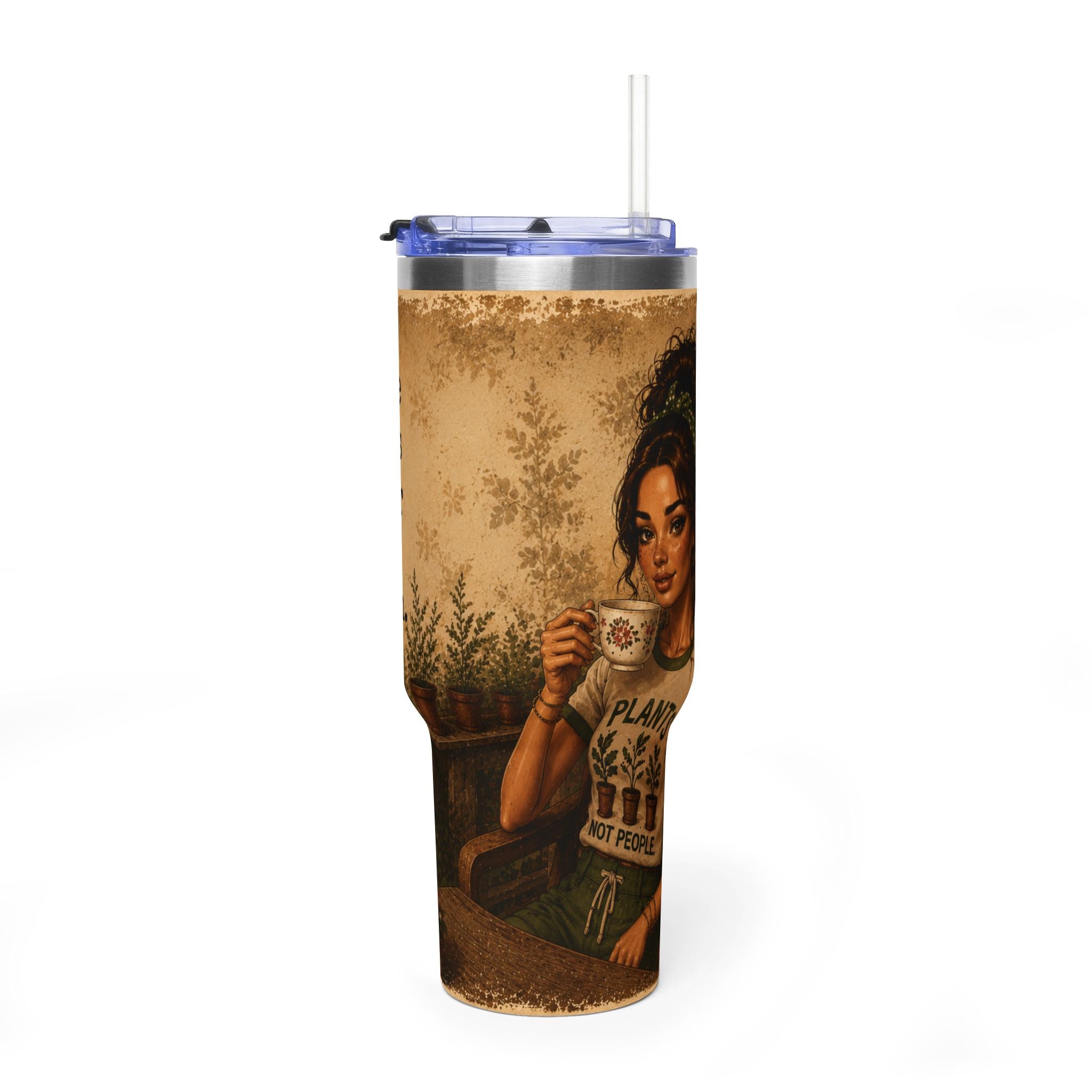 Coffe tastes better in garden Insulated Travel Cup