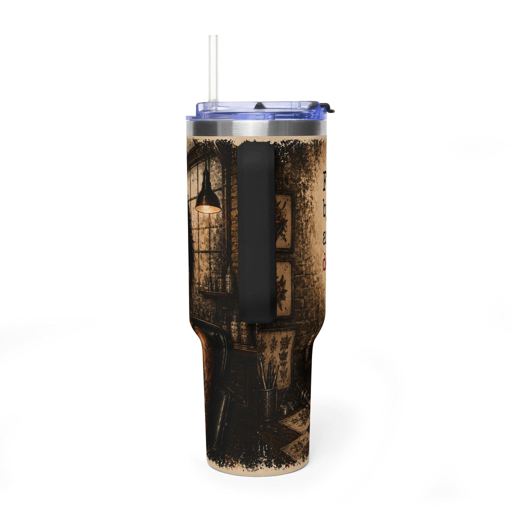 40oz Vacuum Tumbler - "Fueled by caffeine and bad decisions" Insulated Travel Cup