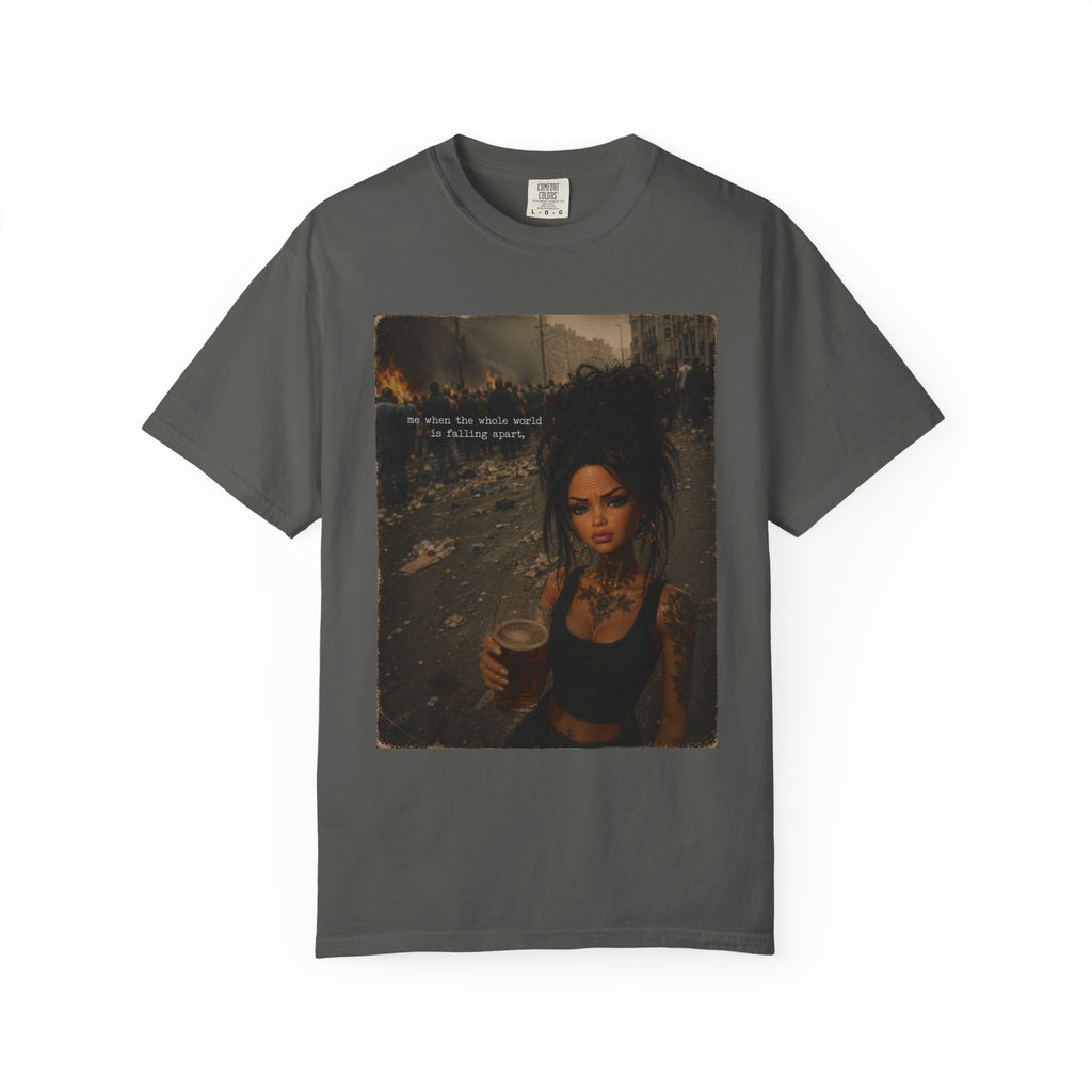 Graphic T-Shirt — Moody Portrait "No More Tears" Urban Art Tee
